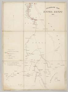 上エジプト1882年の電信地図 作： English School
